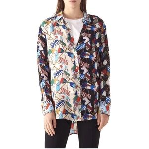 Sandro Print Button Down Shirt